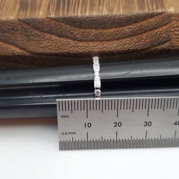 Size 9.5 925 Sterling Silver Cute Pattern Clear Cubic Zirconia Ring - Picture 7 of 8